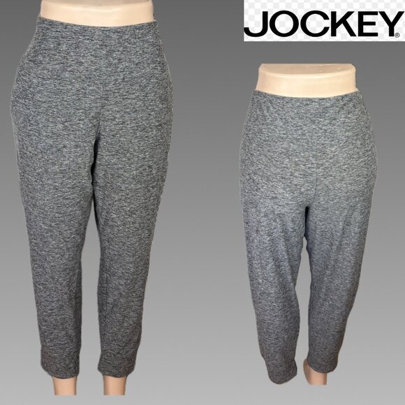 Jockey +XXL Charcoal Heather Stretch Waist Sueded Jersey Pockets Jogger Pants - Picture 1 of 6
